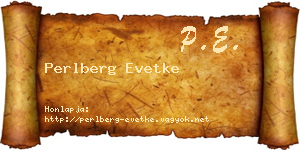 Perlberg Evetke névjegykártya